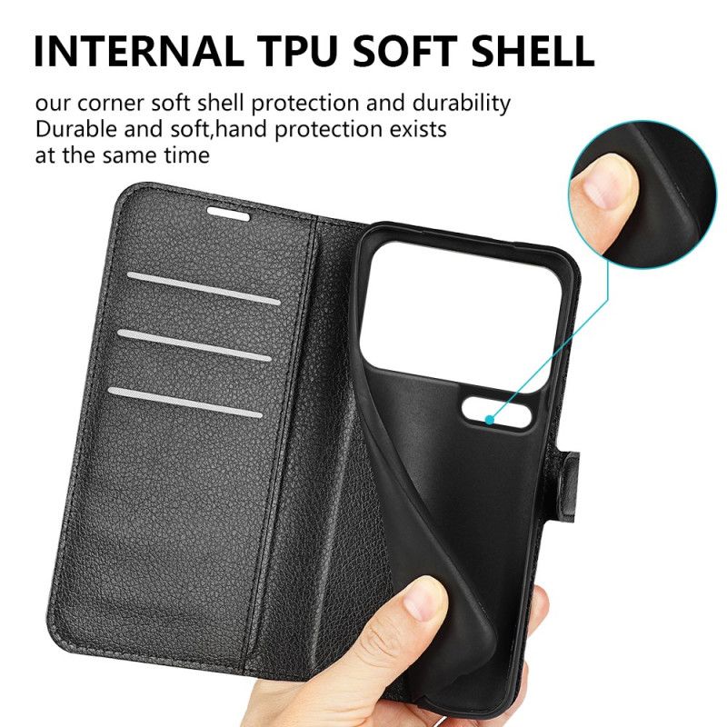 Kožený Kryt Na Xiaomi 17 Pro Max Umělá Kůže Litchi