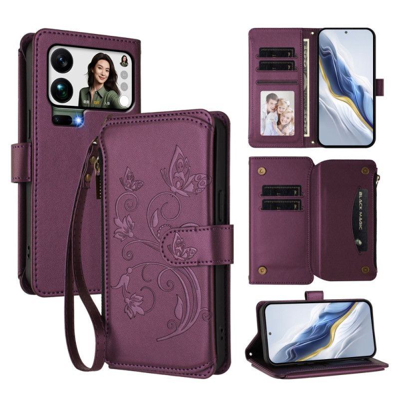 Kožený Kryt Xiaomi 17 Pro Max Květinová Peněženka