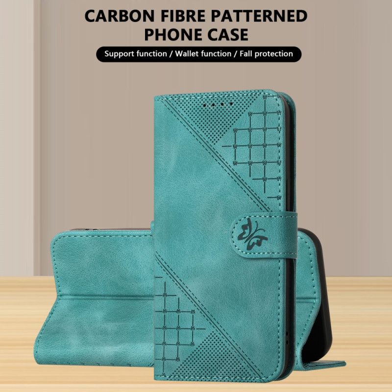 Kožený Kryt Xiaomi 17 Pro Max Motýlí A Geometrický Design