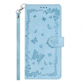 Kožený Kryt Xiaomi 17 Pro Max Motýli S Semišovým Efektem