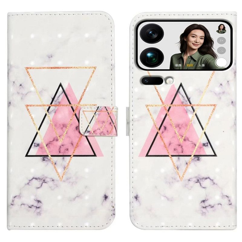 Kožený Kryt Xiaomi 17 Pro Max Trojúhelníkový Mramor
