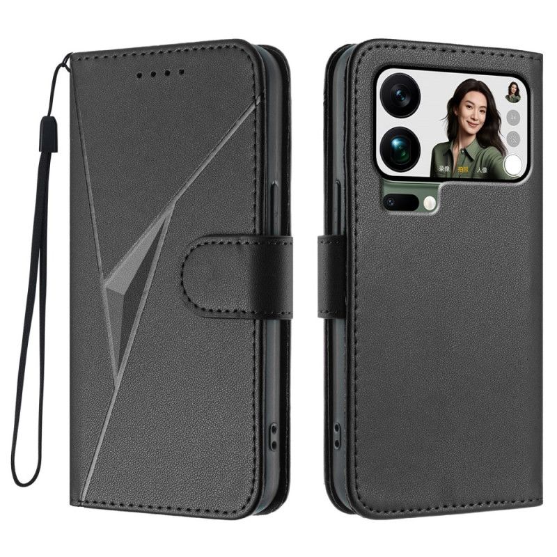 Kožený Kryt Xiaomi 17 Pro Max Trojúhelníkový Vzor