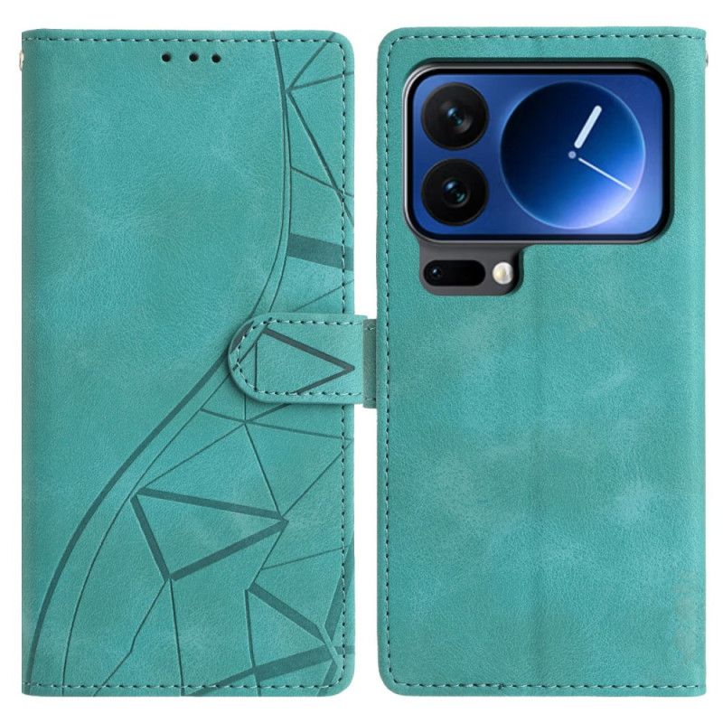 Kožený Kryt Xiaomi 17 Pro Max Trojúhelníkový Vzor