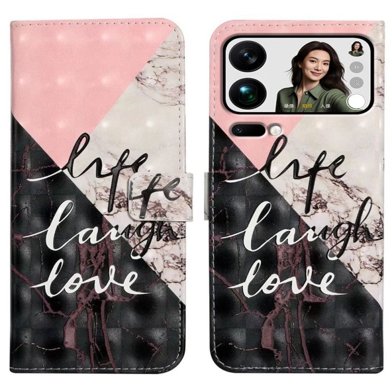 Kožený Kryt Xiaomi 17 Pro Max Tříbarevný Mramor