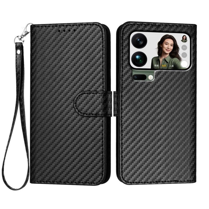 Kožený Kryt Xiaomi 17 Pro Max Šňůrka Na Krk Z Uhlíkových Vláken