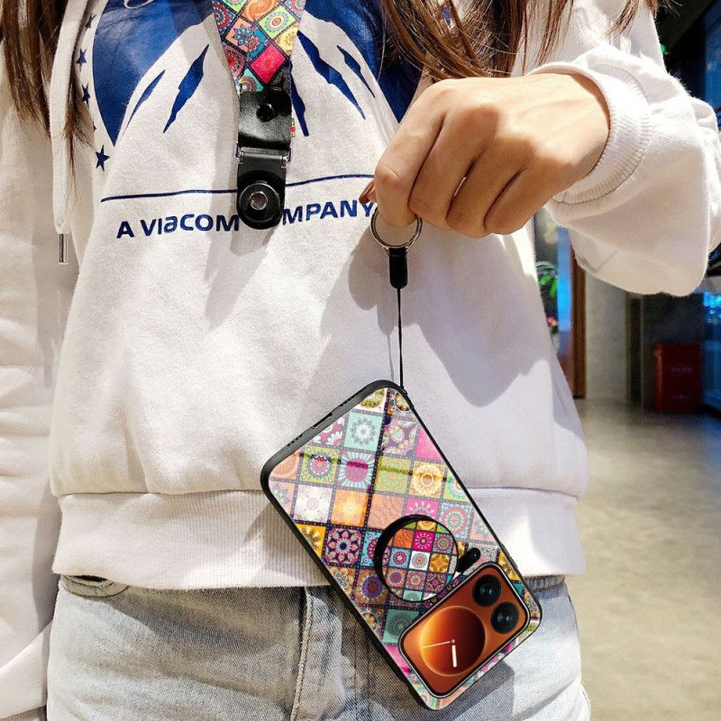 Kryt Na Xiaomi 17 Pro Max Patchworkový Stojan A Popruh