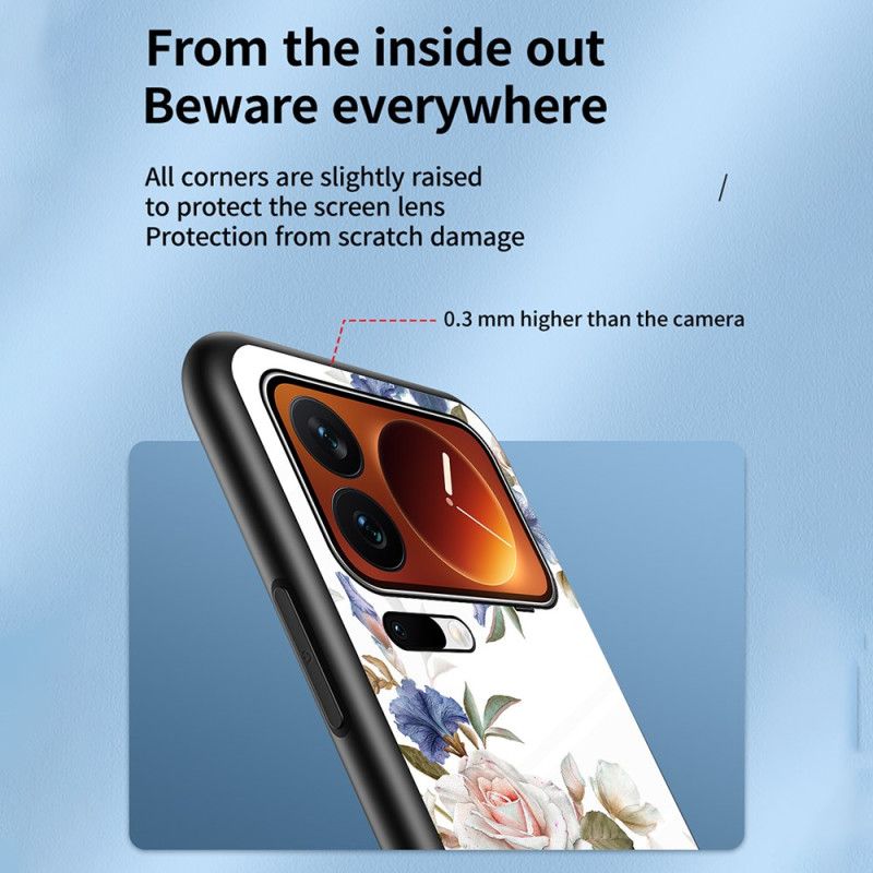 Kryt Na Xiaomi 17 Pro Max Tvrzené Sklo S Květinovým Vzorem