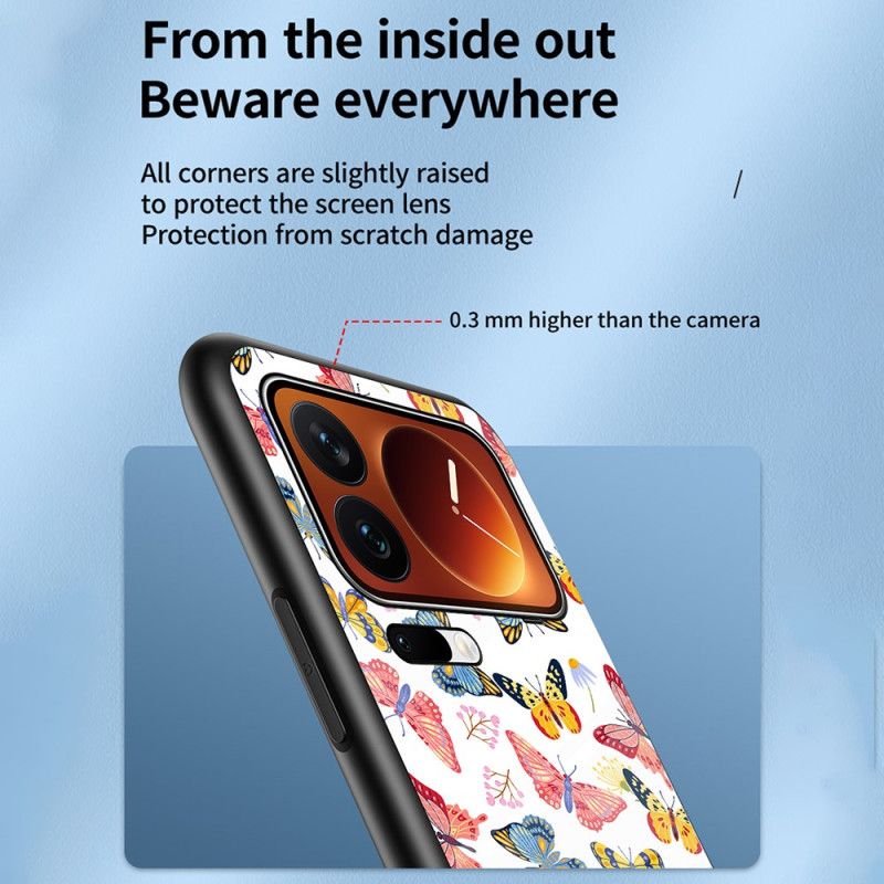 Kryt Xiaomi 17 Pro Max Tvrzené Sklo S Motýlím Vzorem