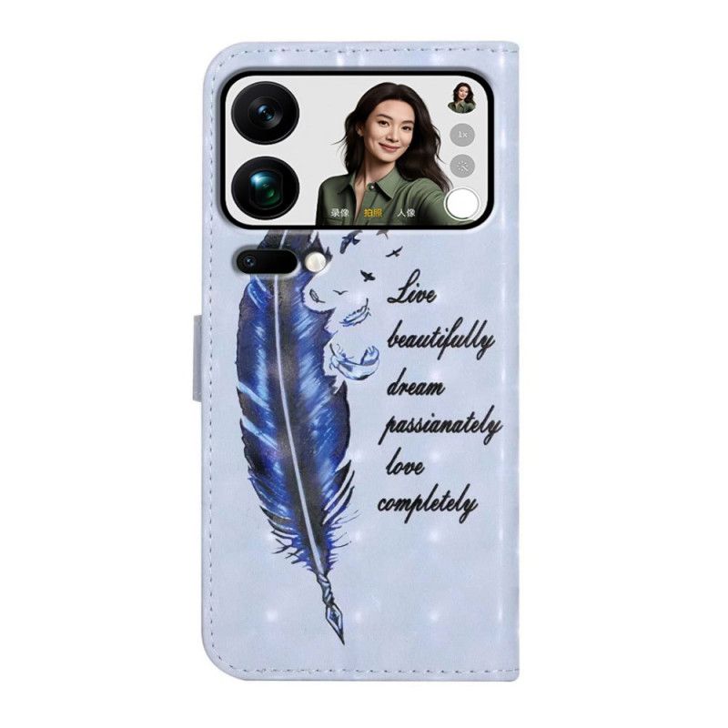 Peněženková Pouzdra Xiaomi 17 Pro Max Kryty Na Mobil Modré Pírko