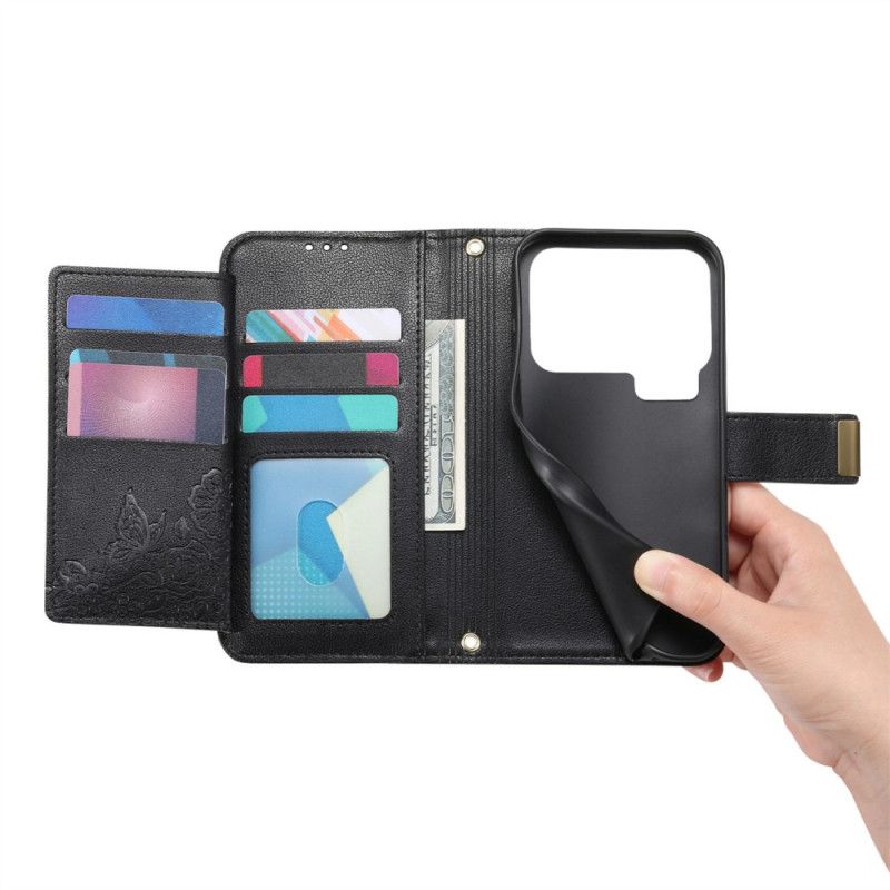 Peněženková Pouzdra Xiaomi 17 Pro Max Kryty Na Mobil Peněženka S Květinovým Vzorem