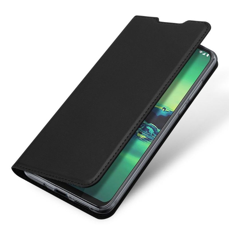 Flipové Pouzdro Na Motorola Moto G8 Plus Držák Karty S Saténovým Efektem