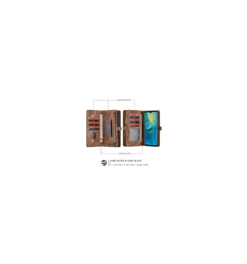 Kryt Flipové Pouzdro Na Huawei Mate 20 Peněženkové Pouzdro Hnědá