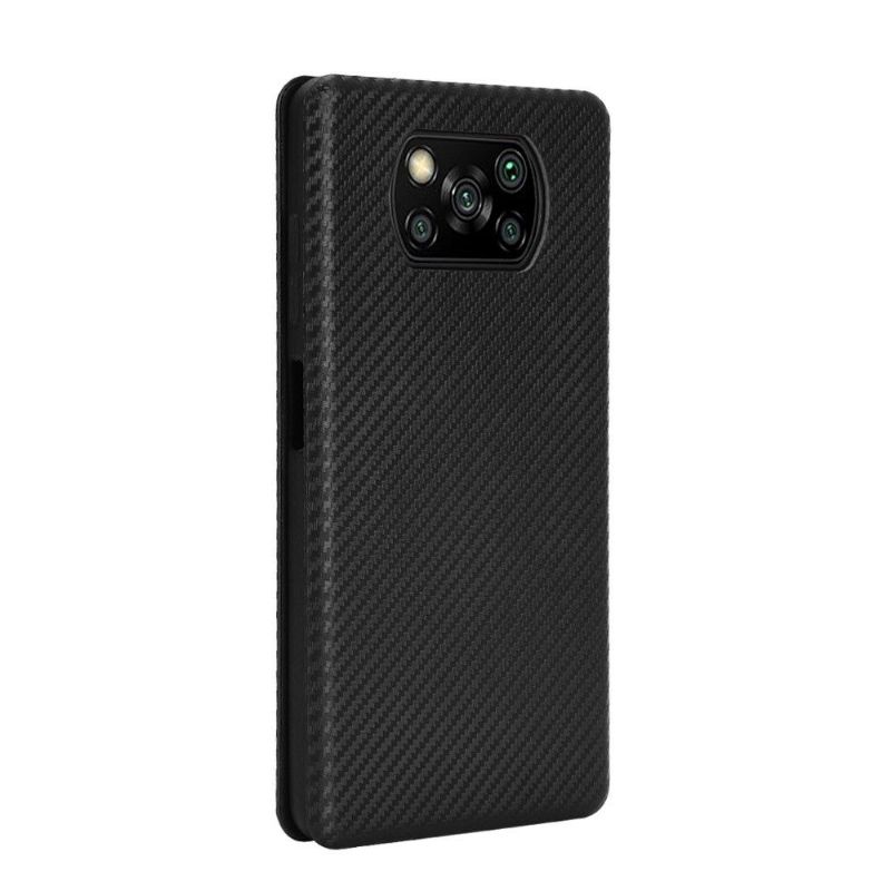 Flipové Pouzdro Na Poco X3 / X3 Pro / X3 NFC Efekt Uhlíkových Vláken