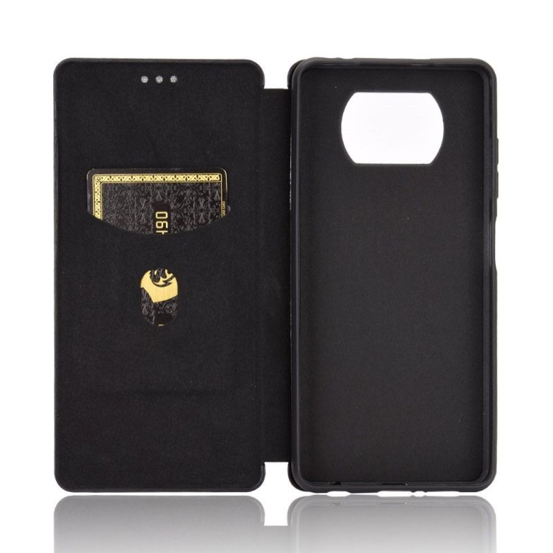 Flipové Pouzdro Na Poco X3 / X3 Pro / X3 NFC Efekt Uhlíkových Vláken