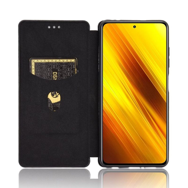 Flipové Pouzdro Na Poco X3 / X3 Pro / X3 NFC Efekt Uhlíkových Vláken