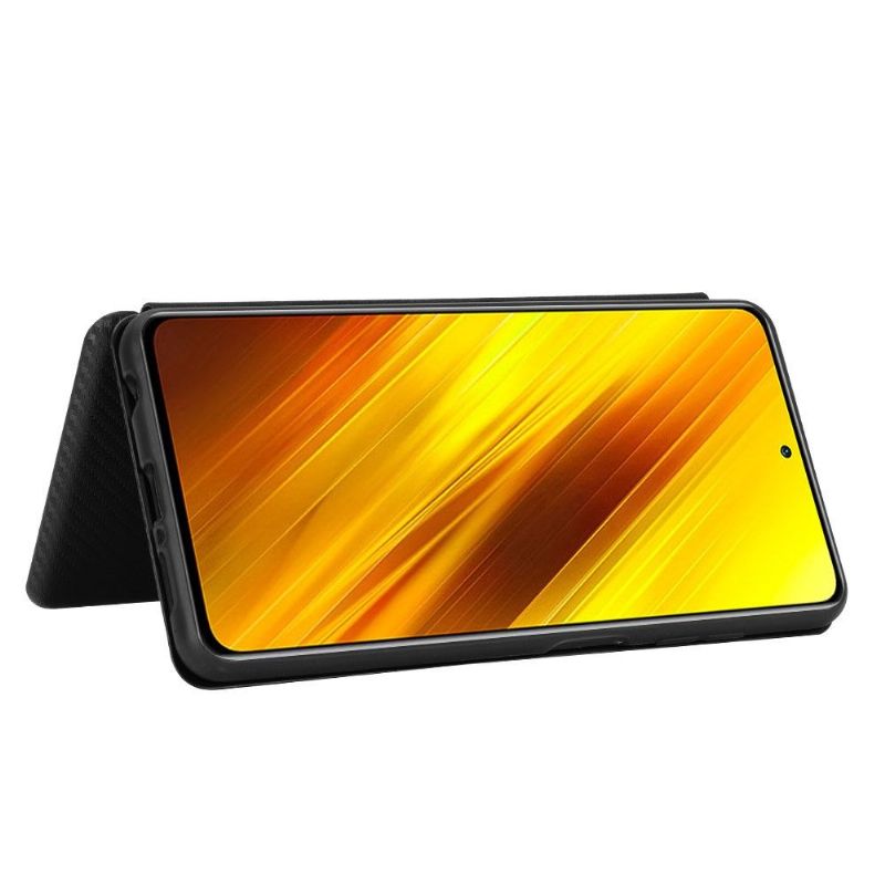Flipové Pouzdro Na Poco X3 / X3 Pro / X3 NFC Efekt Uhlíkových Vláken