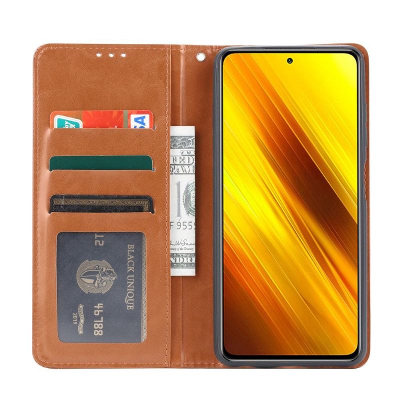 Kožené Pouzdro Na Poco X3 / X3 Pro / X3 NFC Stojan Na Karty Z Umělé Kůže