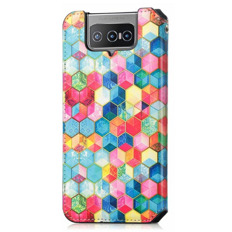 Flipové Pouzdro Na Asus Zenfone 8 Flip Kožené Pouzdro 3d Kostka