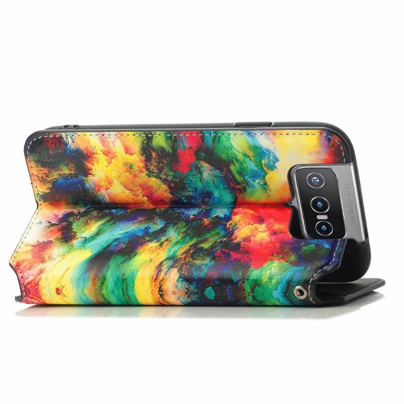 Flipové Pouzdro Na Asus Zenfone 8 Flip Kožené Pouzdro Duhový Oblak