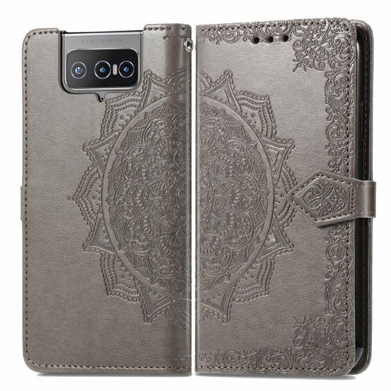 Flipové Pouzdro Na Asus Zenfone 8 Flip Kožené Pouzdro Mandala Reliéf Z Umělé Kůže
