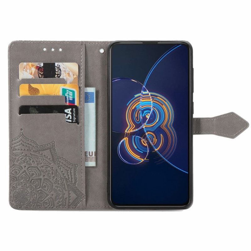Flipové Pouzdro Na Asus Zenfone 8 Flip Kožené Pouzdro Mandala Reliéf Z Umělé Kůže