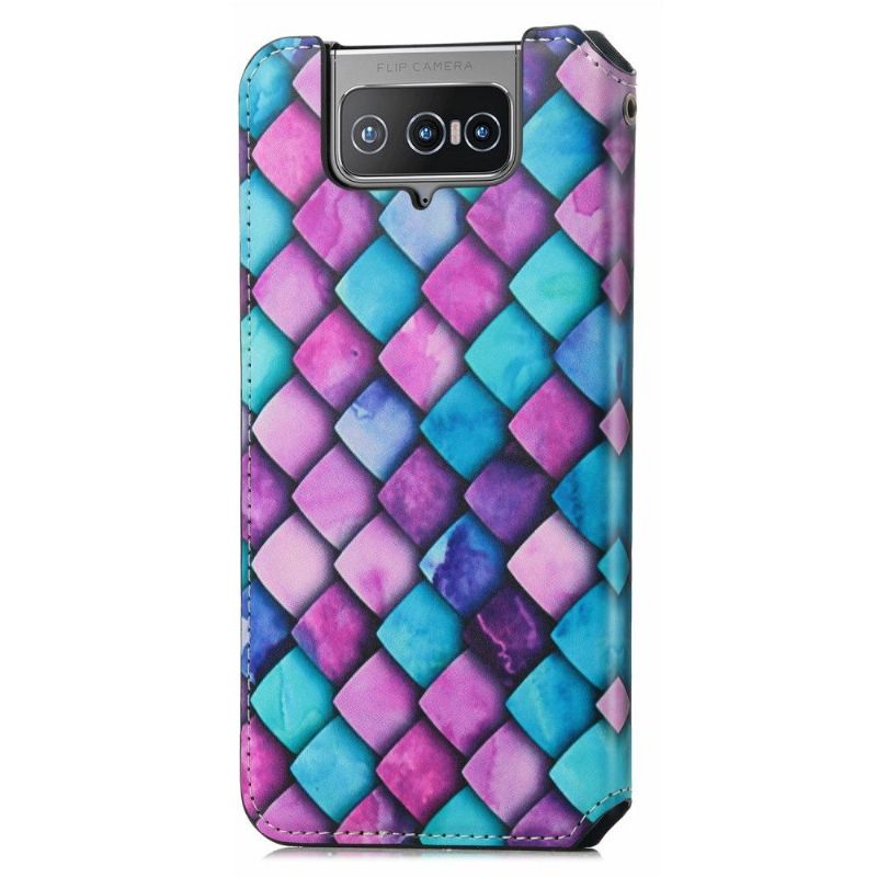 Kožené Pouzdro Na Asus Zenfone 8 Flip Flipové Pouzdro Styl Barevného Měřítka