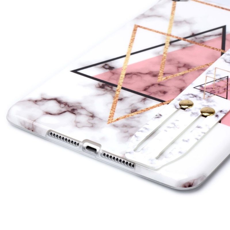 iPad Mini 5 2019 - Pouzdro S Řemínkem S Mramorovými Trojúhelníky