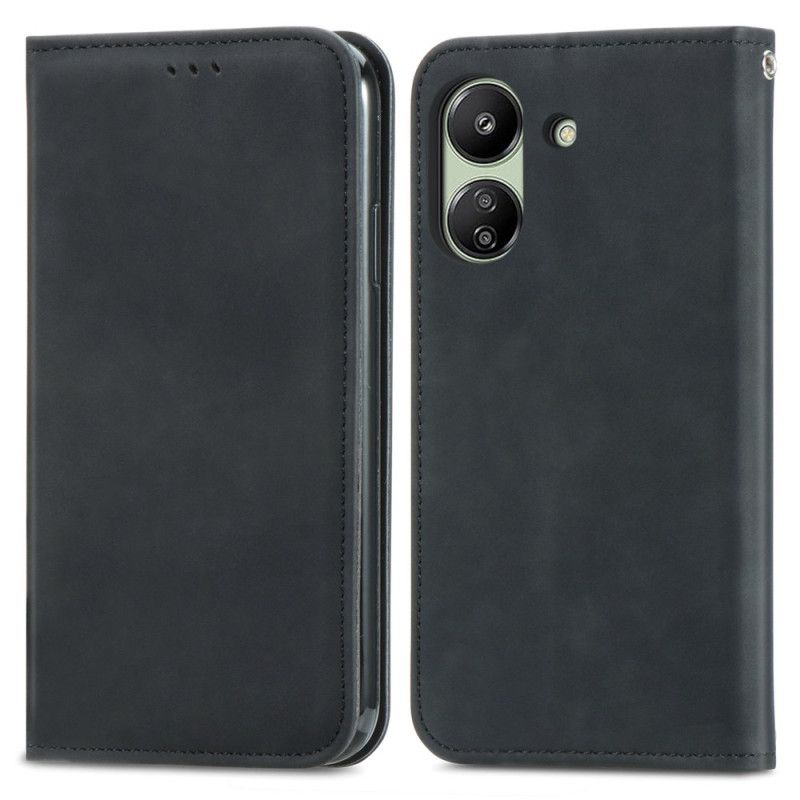 Kožené Pouzdro Folio Poco C65 Klasický Kožený Styl