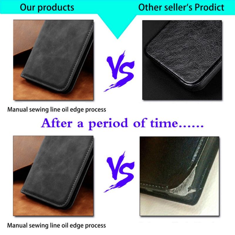 Kožené Pouzdro Folio Poco C65 Klasický Kožený Styl