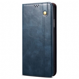Kožené Pouzdro Folio Poco C65 Voskovaná Imitace Kůže