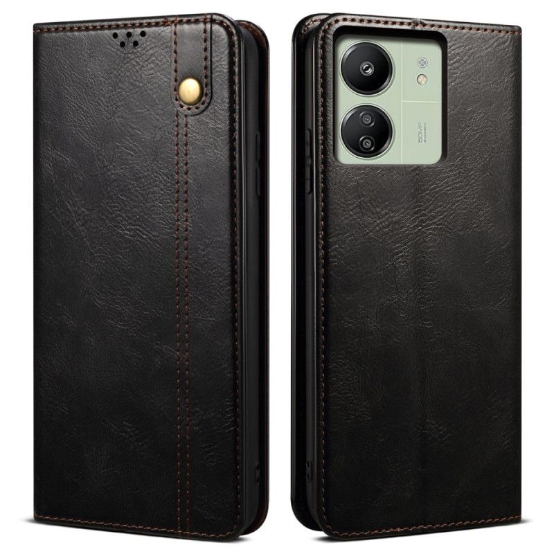 Kožené Pouzdro Folio Poco C65 Voskovaná Imitace Kůže