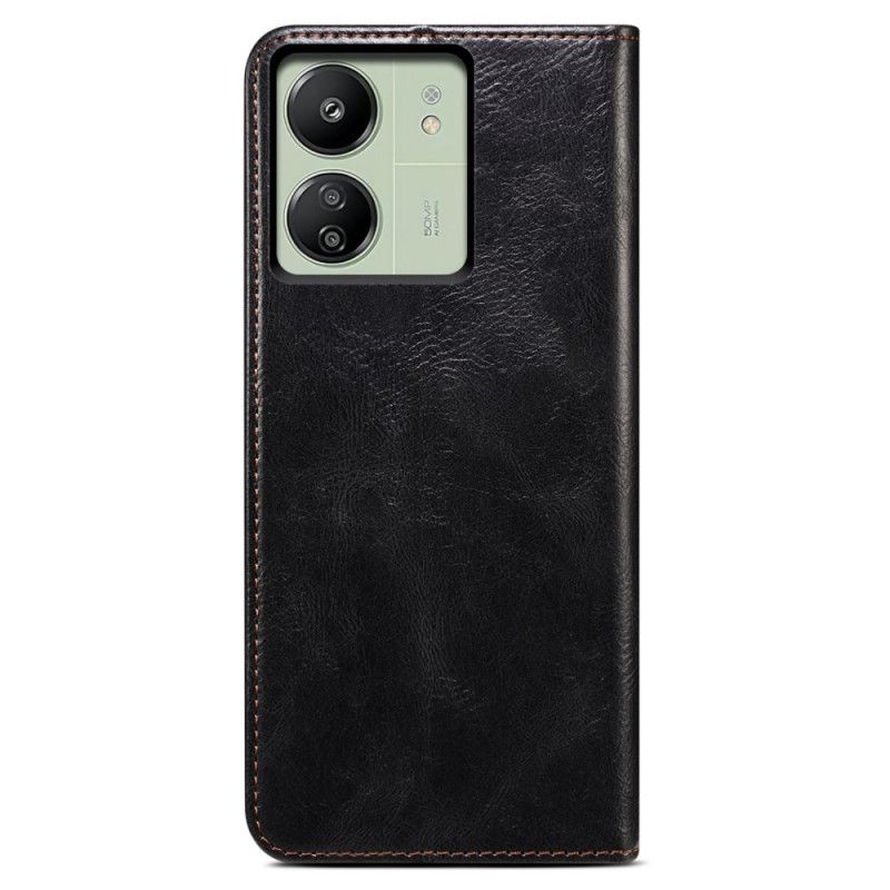 Kožené Pouzdro Folio Poco C65 Voskovaná Imitace Kůže