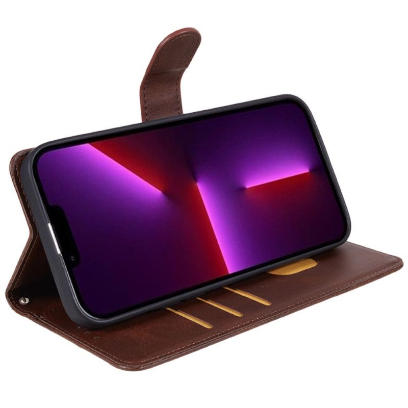 Kožený Kryt Poco C65 Efekt Hladké Kůže S Páskem