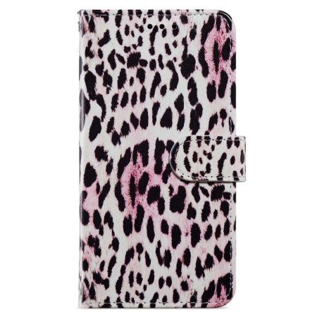 Kožený Kryt Poco C65 Leopard Print Strappy