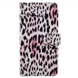 Kožený Kryt Poco C65 Leopard Print Strappy