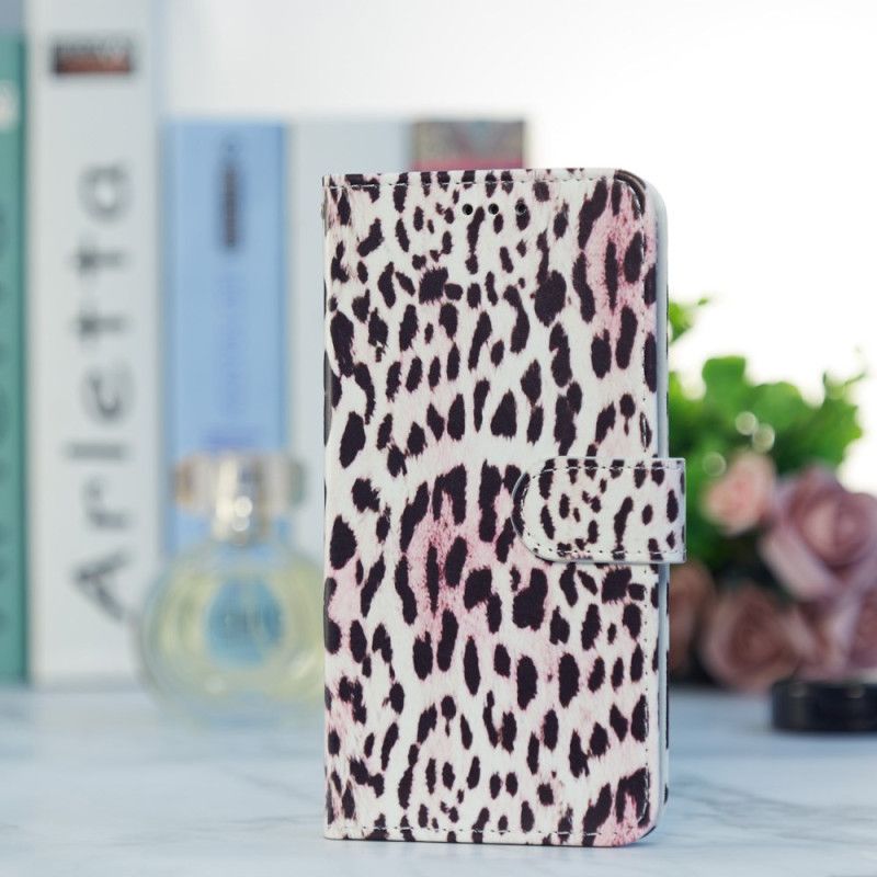 Kožený Kryt Poco C65 Leopard Print Strappy
