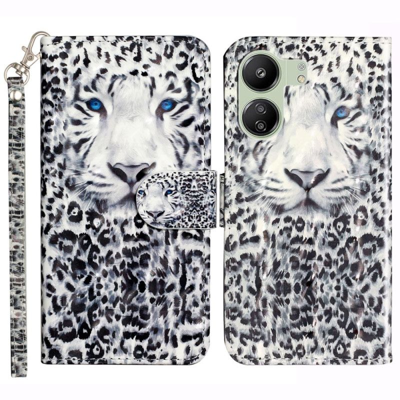 Kožený Kryt Poco C65 Leopardí Popruh