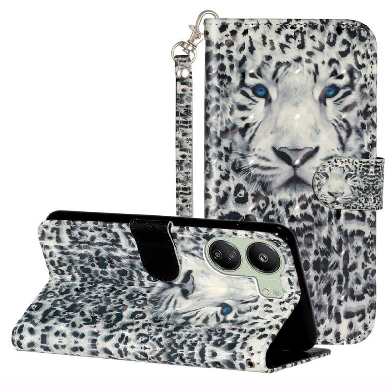 Kožený Kryt Poco C65 Leopardí Popruh
