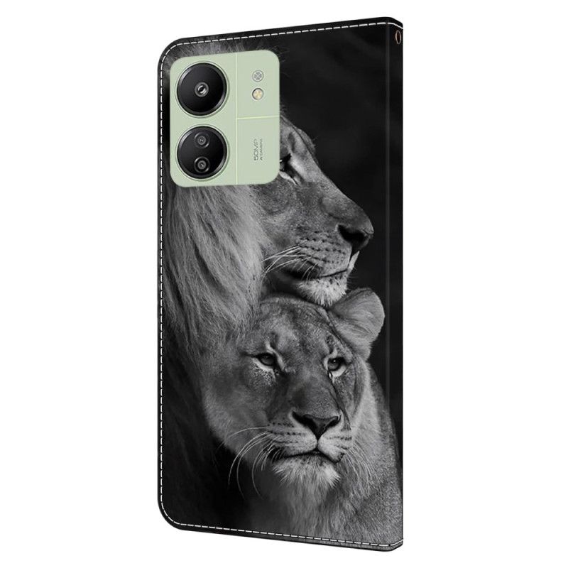 Kožený Kryt Poco C65 Lví Pár