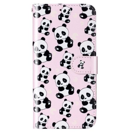 Kožený Kryt Poco C65 Panda Vzor S Popruhem