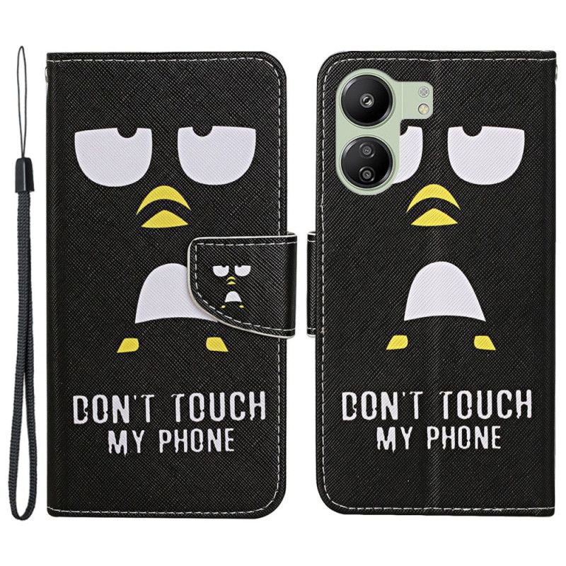 Peněženková Pouzdra Poco C65 Kryty Na Mobil Penguin Nedotýkej Se Mého Telefonu