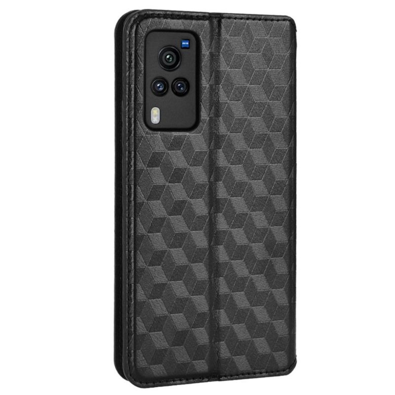 Flipové Pouzdro Na Vivo X60 Pro Kožené Pouzdro Návrh Geometrie