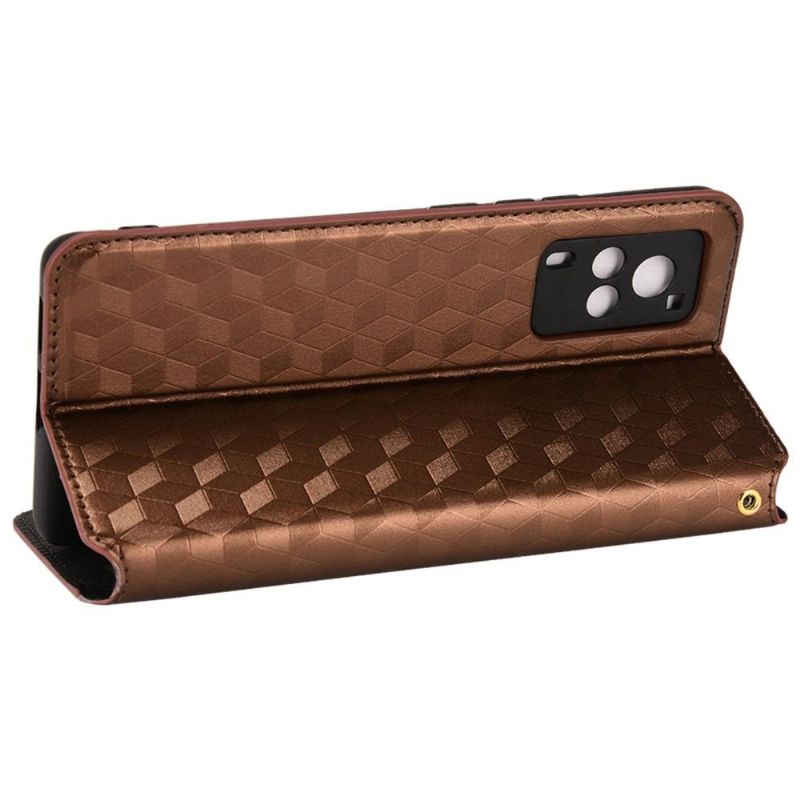 Flipové Pouzdro Na Vivo X60 Pro Kožené Pouzdro Návrh Geometrie