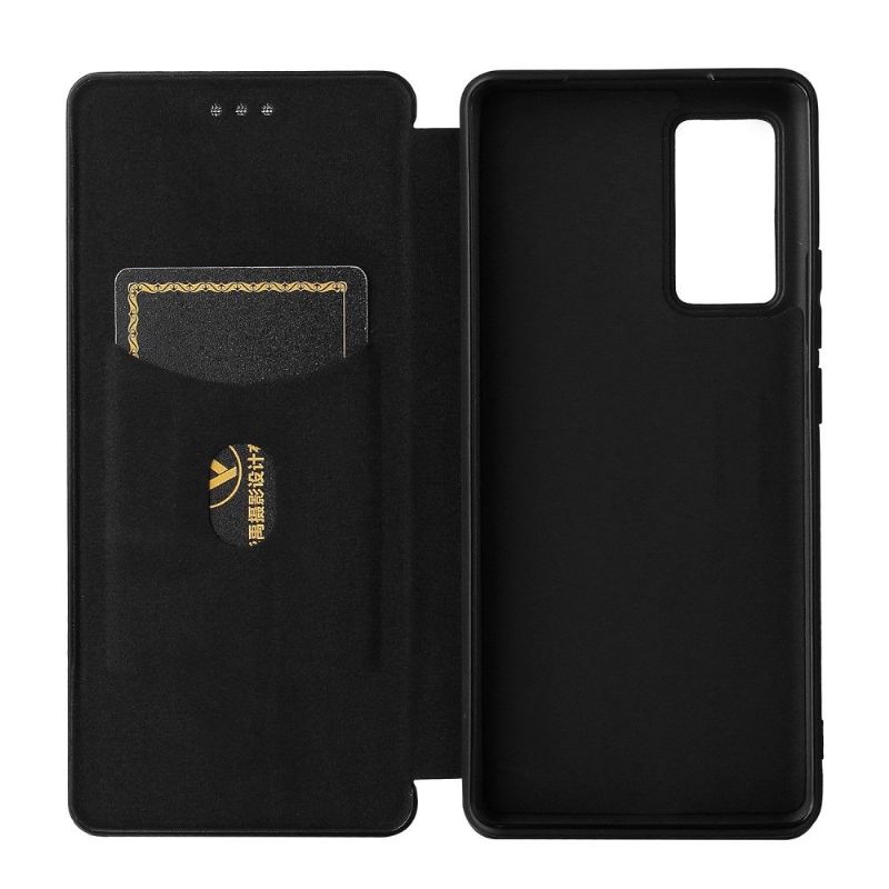 Flipové Pouzdro Na Vivo X60 Pro Koženka Z Uhlíkových Vláken