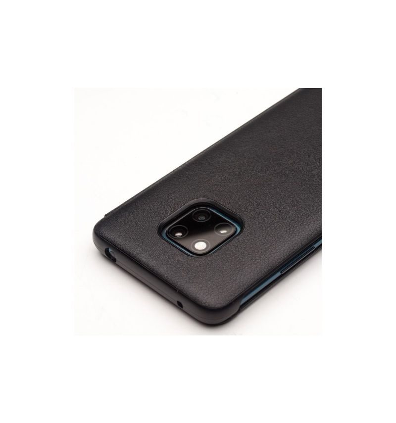 Flipové Pouzdro Na Huawei Mate 20 Pro Kůže S Okénkem - Černá