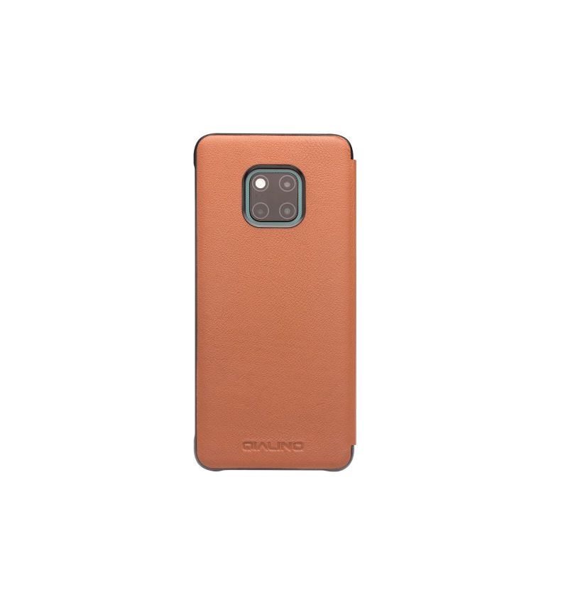 Kožené Pouzdro Na Huawei Mate 20 Pro V Kůži S Oknem - Světle Hnědá