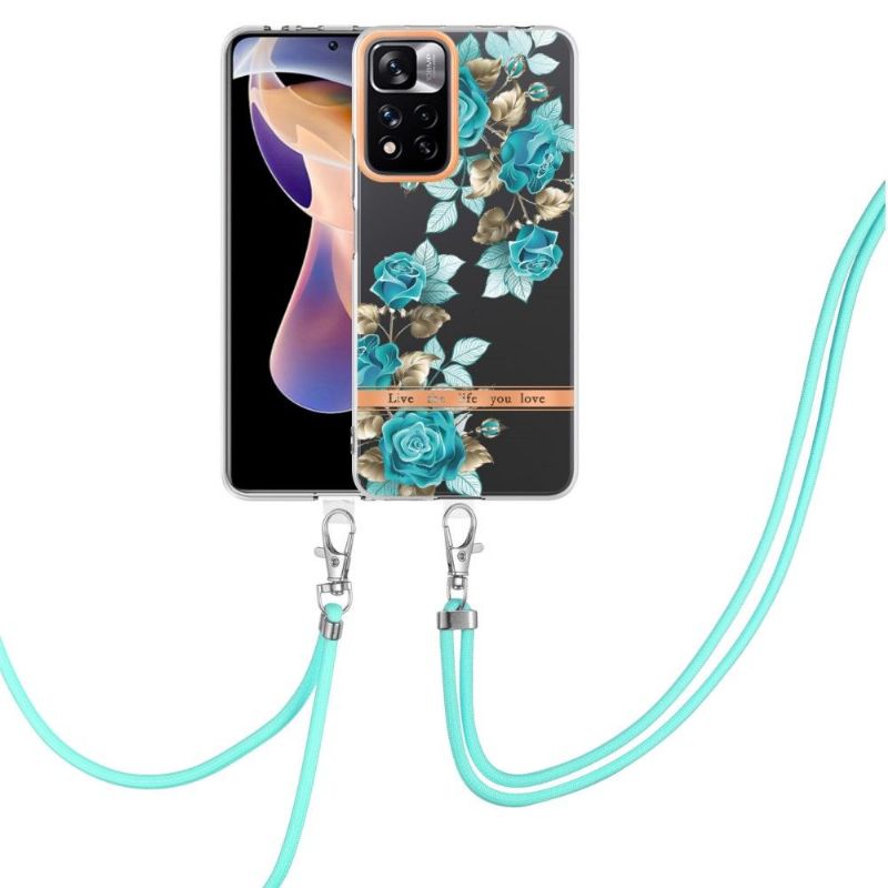 Kryt Na Xiaomi Redmi Note 11 Pro Plus 5G Na Lana Modrá Růže