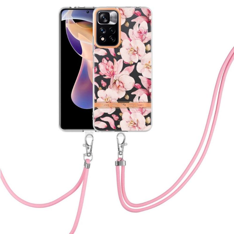 Kryt Na Xiaomi Redmi Note 11 Pro Plus 5G Na Lana Růžový Květ Gardénie