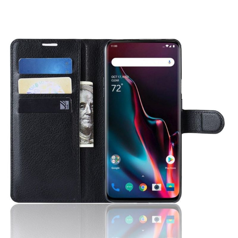 Kožené Pouzdro Folio Na OnePlus 7 Pro Stylový Kožený Držák Na Karty
