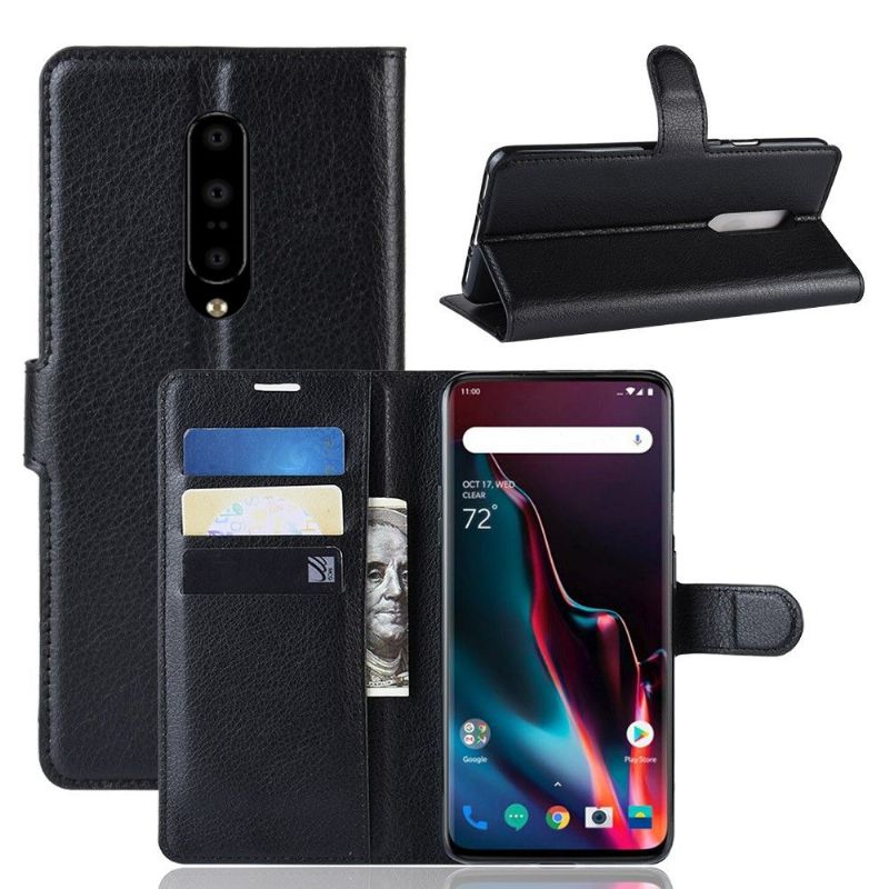 Kožené Pouzdro Folio Na OnePlus 7 Pro Stylový Kožený Držák Na Karty